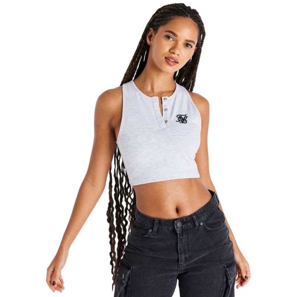 SikSilk Womens/Ladies Slim Crop Top / Gray